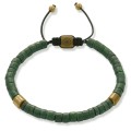 Bransoletka z drewna kokos zielony hematyt złoty