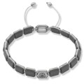 Bransoletka z kamieni hematyt szary kwadraty