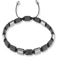 Bransoletka z kamieni hematyt szaro srebrny kwadraty