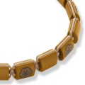 Bransoletka z kamieni hematyt złoty kwadraty