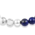 Bransoletka z kamieni biały howlit lapis lazuli kulka srebro