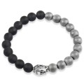 Bransoletka z kamieni budda srebrny onyks hematyt