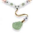 Naszyjnik z kamieni słonecznych agat budda amazonit drewno różane