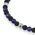 Bransoletka z kamieni onyks lapis lazuli hematyt srebro