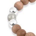 Bransoletka z drewna różanego kamienie labradoryt srebro