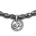 Bransoletka z kamieni hematyt grafitowy fasetowany zawieszka OM