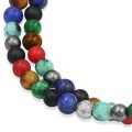 Bransoletka z kamieni kolorowa podwójna tygrysie oko koral onyks agat jaspis lapis turkus hematyt damska