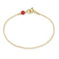 Bransoletka ze srebra pozłacanego czerwony koral