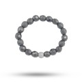 Pierścionek elastyczny z kamieni hematyt fasetowany grafitowy