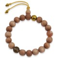 Bransoletka buddyjska drewno różane kwarc kamień słoneczny hematyt złoty
