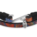 Bransoletka skórzana podwójna kolorowa hippie zapięcie srebro
