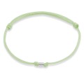 Bransoletka ze sznurka przekładka kreska srebro jasno zielona