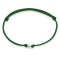 Bransoletka ze sznurka przekładka kreska srebro jasno zielona