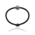 Pierścionek ze sznurka czarny kamień hematyt naturalny
