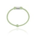 Pierścionek ze sznurka przekładka srebro jasny zielony
