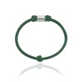 Pierścionek ze sznurka przekładka srebro jasny zielony