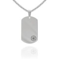 Naszyjnik ze stali dogtag nieśmiertelnik srebrny mały box 2,5 mm