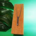 Naszyjnik ze stali wisior bryła srebrny box 2,5 mm