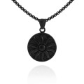 Naszyjnik ze stali wisior symbol słońca czarny box 3 mm