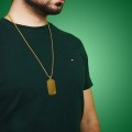 Naszyjnik ze stali nieśmiertelnik dogtag złoty box 3mm