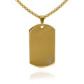 Naszyjnik ze stali nieśmiertelnik dogtag złoty box 3mm