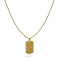 Naszyjnik ze stali nieśmiertelnik dogtag złoty box 3mm