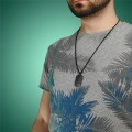 Naszyjnik ze stali nieśmiertelnik dogtag czarny box 3 mm