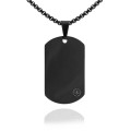 Naszyjnik ze stali nieśmiertelnik dogtag czarny box 3 mm