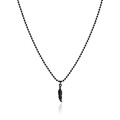 Naszyjnik ze stali kulkowy pióro symbol czarny 