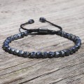 Bransoletka z kamieni hematyt grafitowy fasetowany bryła sznurek