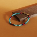 Bransoletka z kamieni turkus sinkiang lapis lazuli koral stal szalchetna