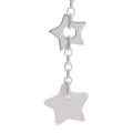Kolczyki zwisy gwiazdki srebro masa perłowa łańcuszek