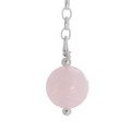 Kolczyki zwisy srebro kamień różowy kwarc łańcuszek 