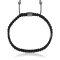 Bransoletka makrama tradycyjna czarna hematyt