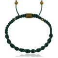 Bransoletka makrama splot dna zielona hematyt srebro pozłacane