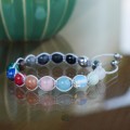 Bransoletka shamballa kolorowa kamienie naturalne 