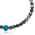 Bransoletka z kamieni apatyt hematyt fasetowany grafitowy