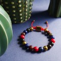 Bransoletka z kamieni koral lapis lazuli obsydian tygrysie oko hematyt 