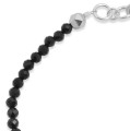 Bransoletka z kamieni mini spinel czarny srebro hematyt fasetowany