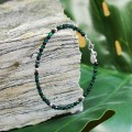 Bransoletka z kamieni mini onyks czarny jadeit szmaragdowy srebro