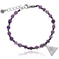 Bransoletka z kamieni pleciona ametyst oko proroka stal szlachetna