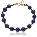 Bransoletka z kamieni pleciona lapis lazuli stal szlachetna