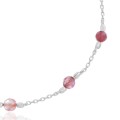 Bransoletka ze srebra kamienie mini gradient różowa granat kwarc turmalin