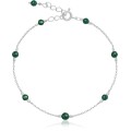 Bransoletka ze srebra kamienie mini jadeit szmaragdowy
