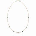 Naszyjnik ze srebra pozłacany kamienie jadeit szmaragdowy granat