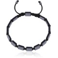 Bransoletka shamballa grafitowy hematyt naturalny czarny sznurek