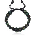 Bransoletka shamballa potrójna turkus afrykański lawa kamienie naturalne