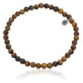 Bransoletka z kamieni classic tygrysie oko brązowe naturalne stalowe logo