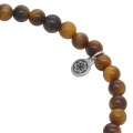 Bransoletka z kamieni classic tygrysie oko brązowe naturalne stalowe logo