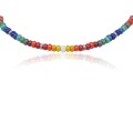 Naszyjnik z korali szklanych dużych kolorowy stal szlachetna choker